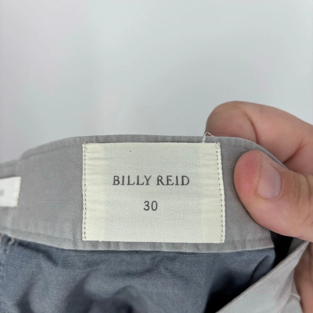 Billy Reid Leonard Chino Pants Mens 31x27 (Tag 30) Grey Cotton Straight Trousers